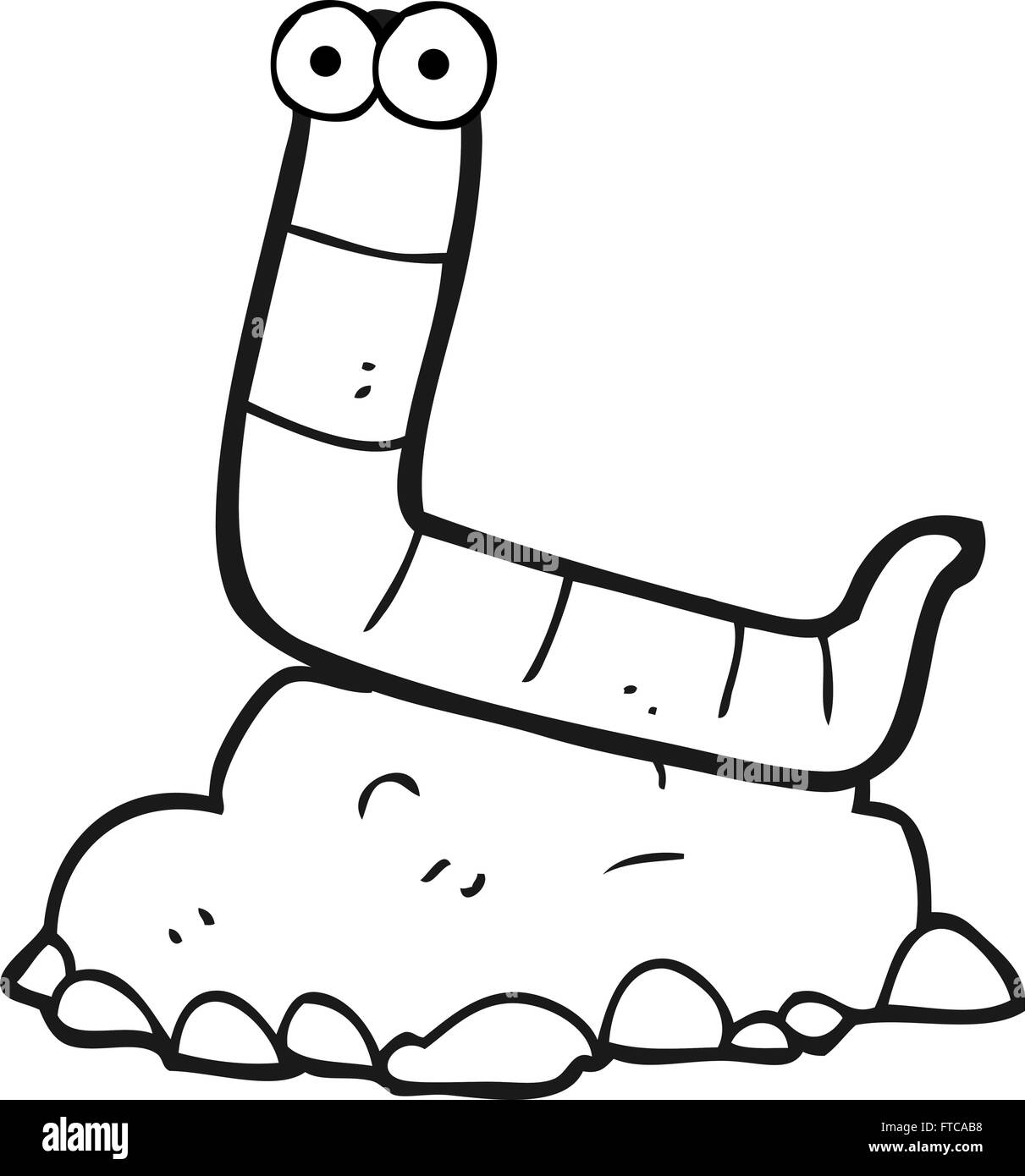 Freihandig Gezeichnet Schwarz Weiss Cartoon Wurm Stock Vektorgrafik Alamy
