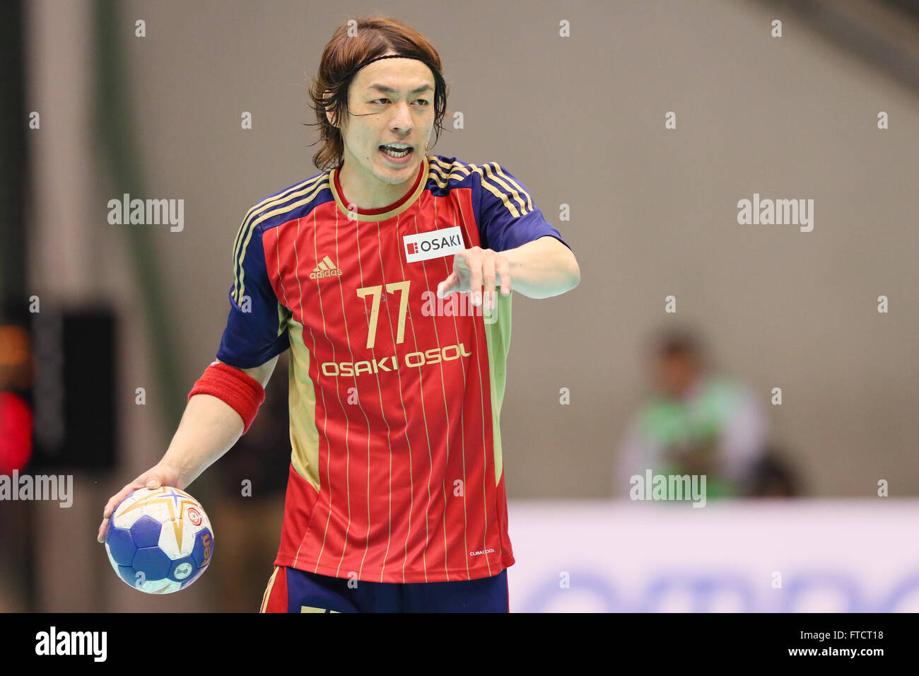 Tokio Japan 27 Marz 16 Daisuke Miyazaki Handball Ana Cup 40 Japan Handball League Play Off Herren Finale Match Zwischen Osaki Osol 25 24 Toyota Auto Body Tapferen Konige Komazawa Gymnasiums In Tokio Japan C