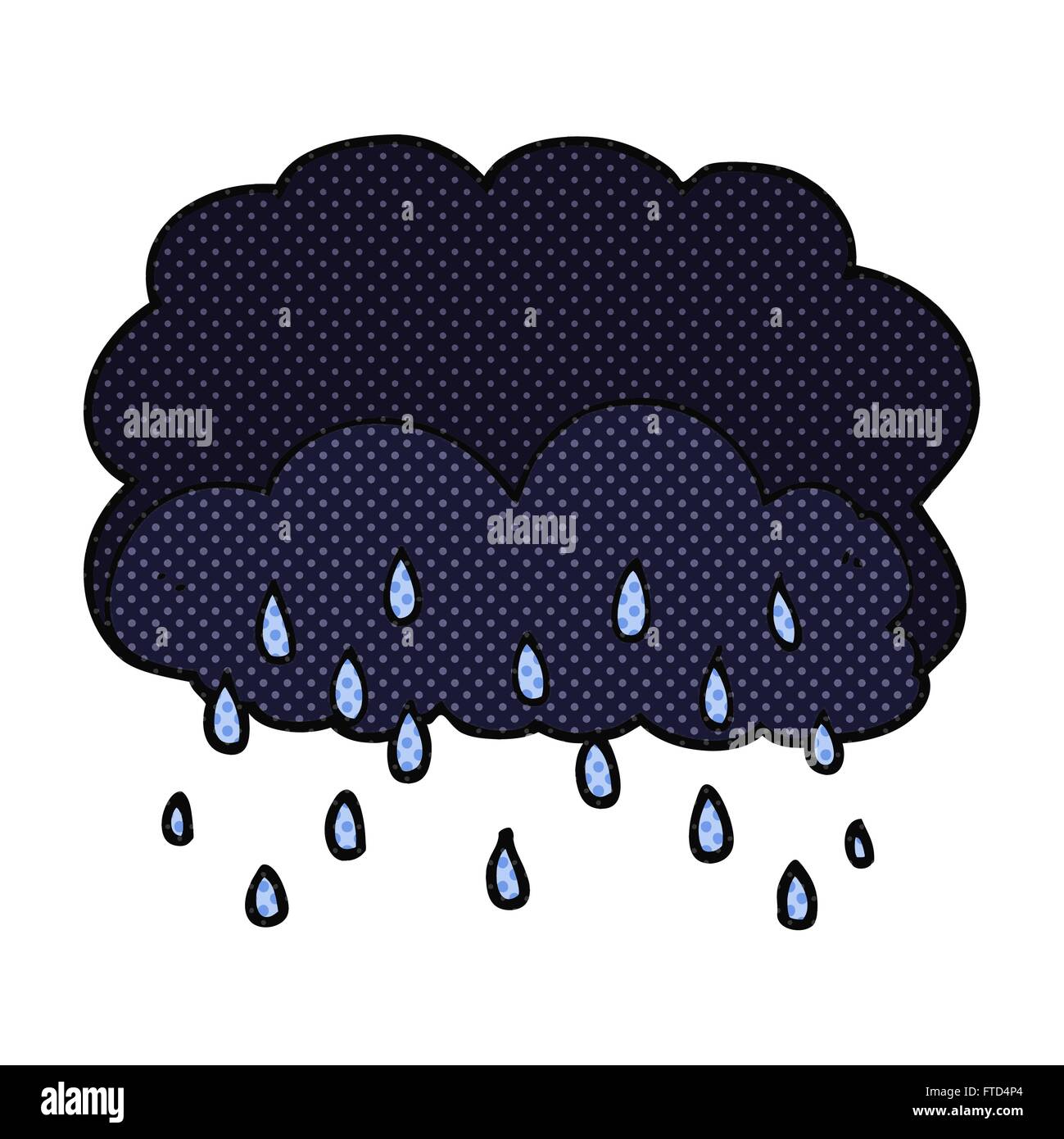 Freihandig Gezeichnete Cartoon Gewitterwolke Stock Vektorgrafik Alamy