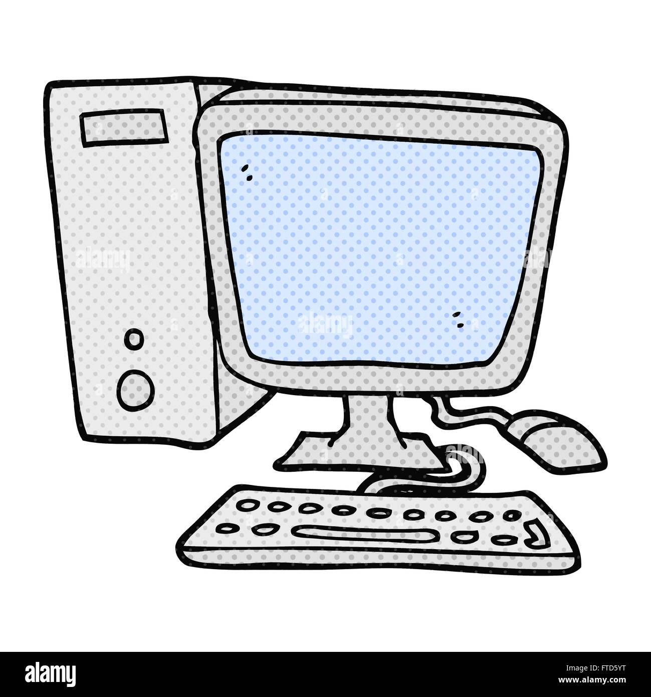 Freihändig gezeichnete Cartoon-desktop-computer Stock-Vektorgrafik - Alamy