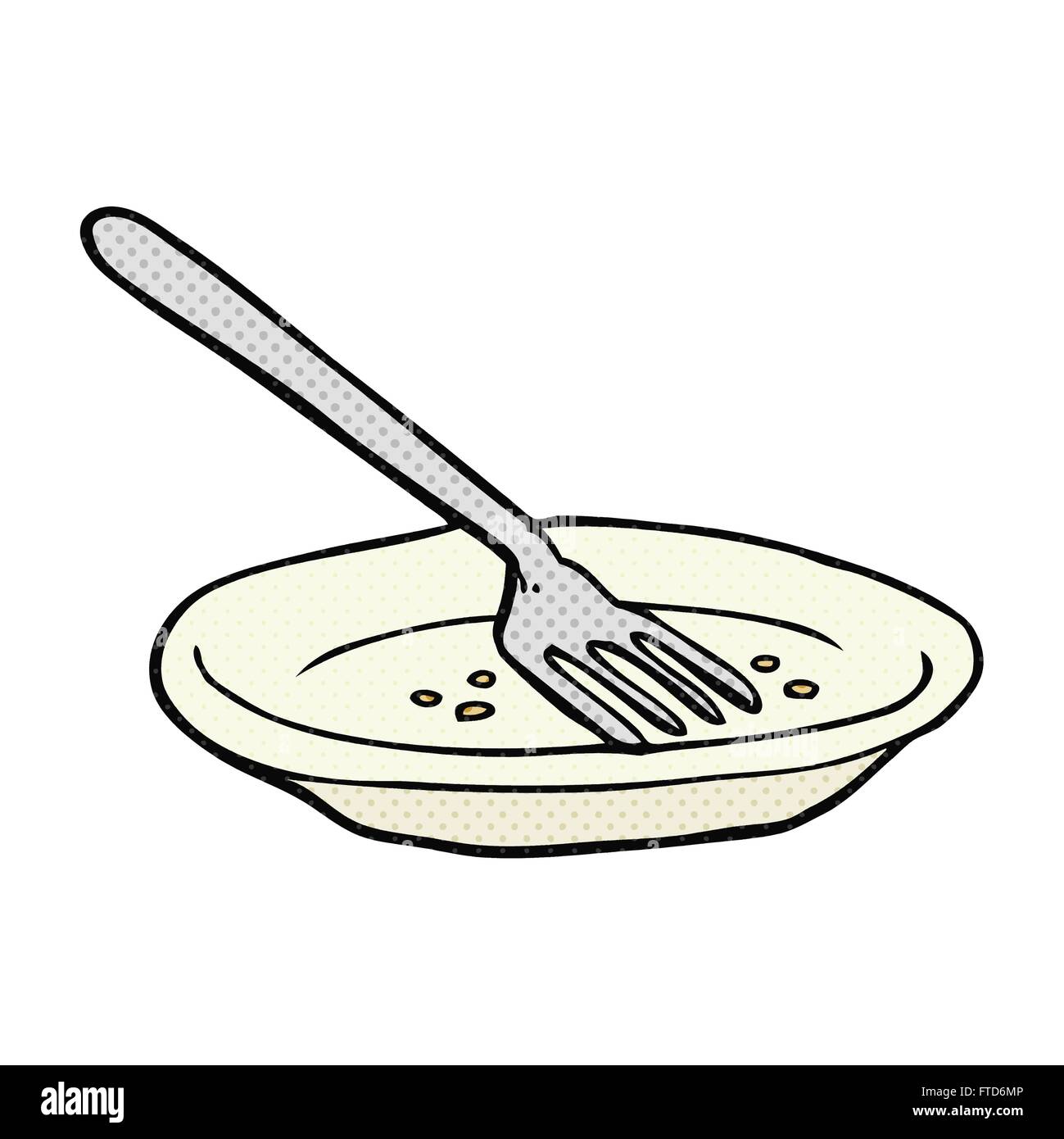 Freihändig gezeichnete Cartoon leeren Teller Stock-Vektorgrafik - Alamy