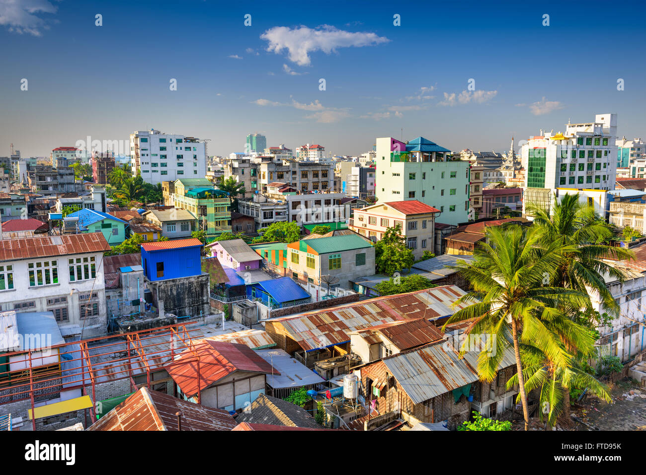 Mandalay, Myanmar Innenstadt Skyline. Stockfoto