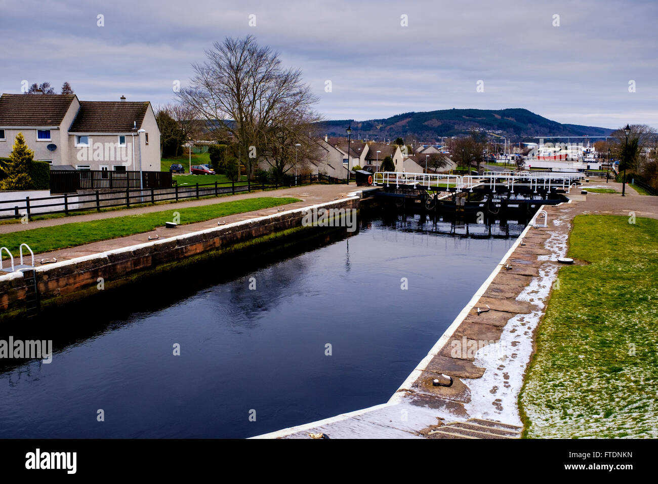 Schleusen auf der Caledonian Canal in Inverness, Schottland Stockfoto