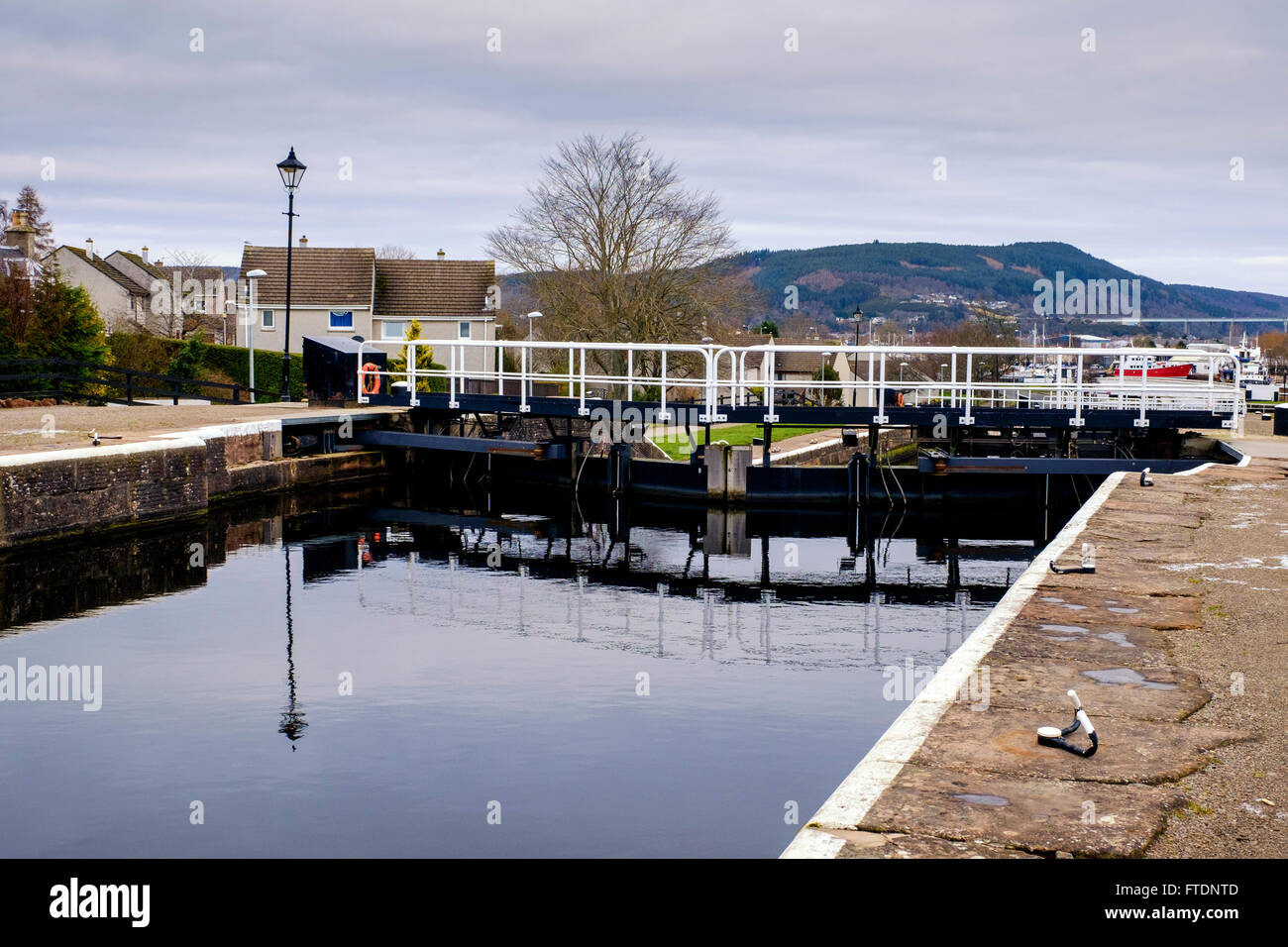 Schleusen auf der Caledonian Canal in Inverness, Schottland Stockfoto