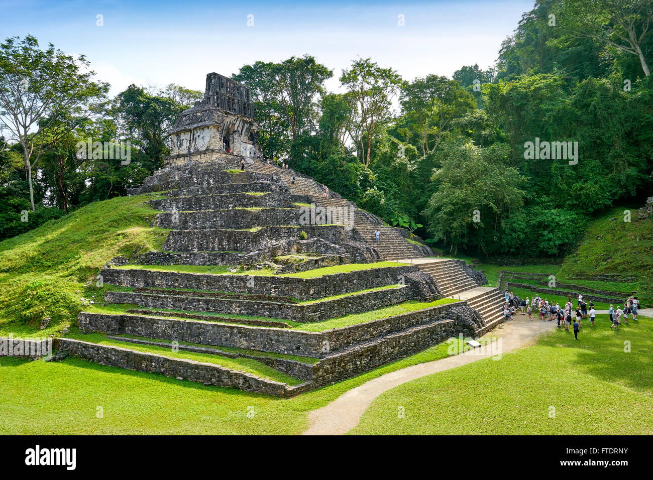 Tempel des Kreuzes, alte Maya-Stadt Palenque, Chiapas, Mexiko Stockfoto