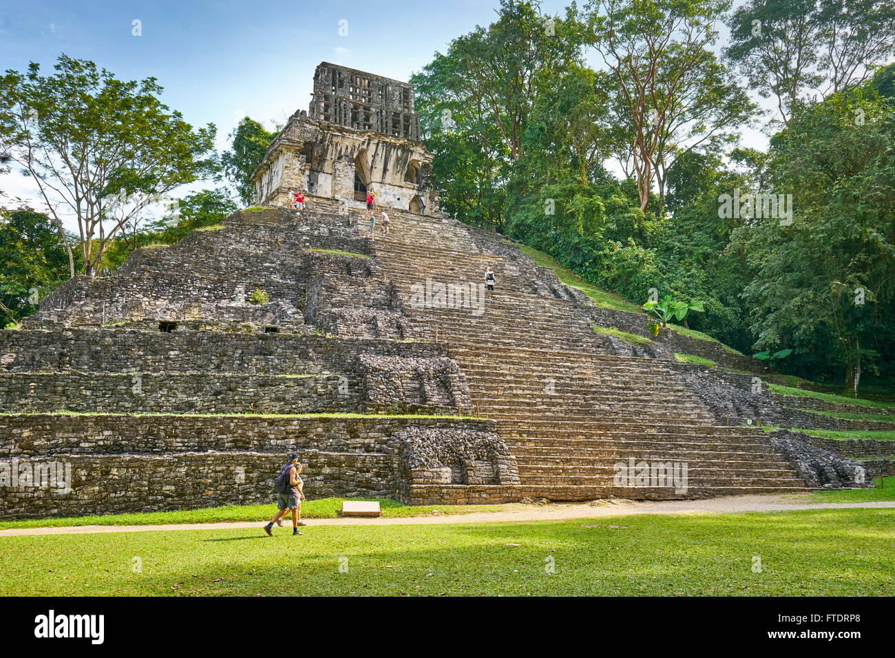 Tempel des Kreuzes, alte Maya-Stadt Palenque, Chiapas, Mexiko Stockfoto