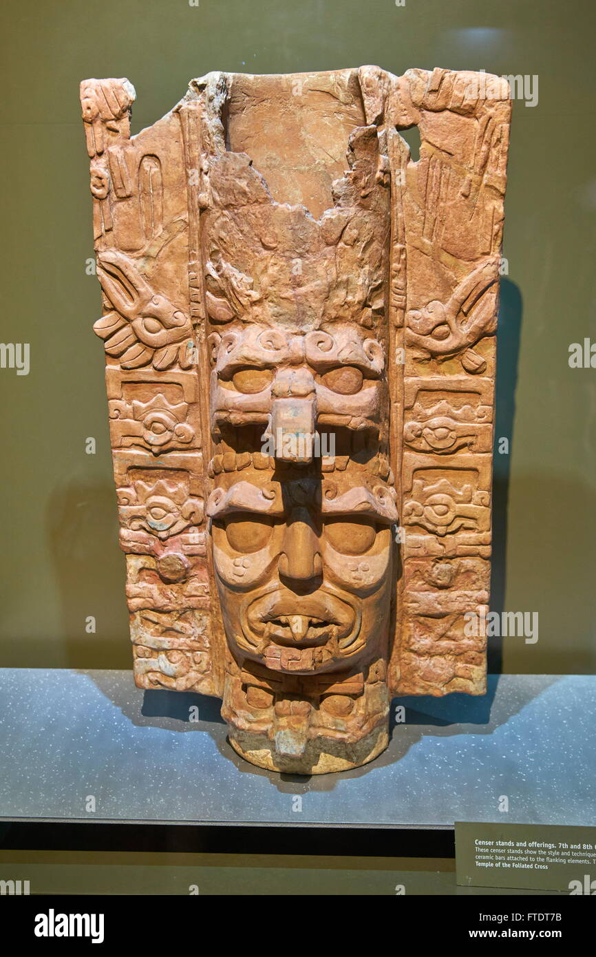 Maya-Kunst, Museum in Palenque, Chiapas, Mexiko Stockfoto
