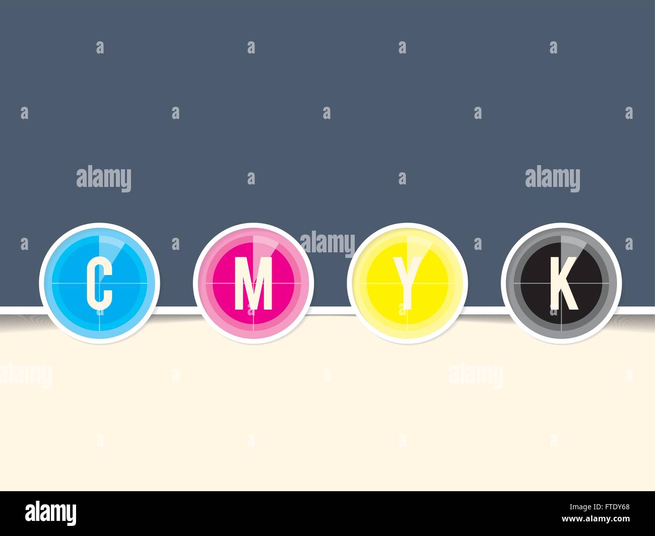 CMYK Hintergrundvorlage mit Countdown Design und Kopie Raum Stock Vektor