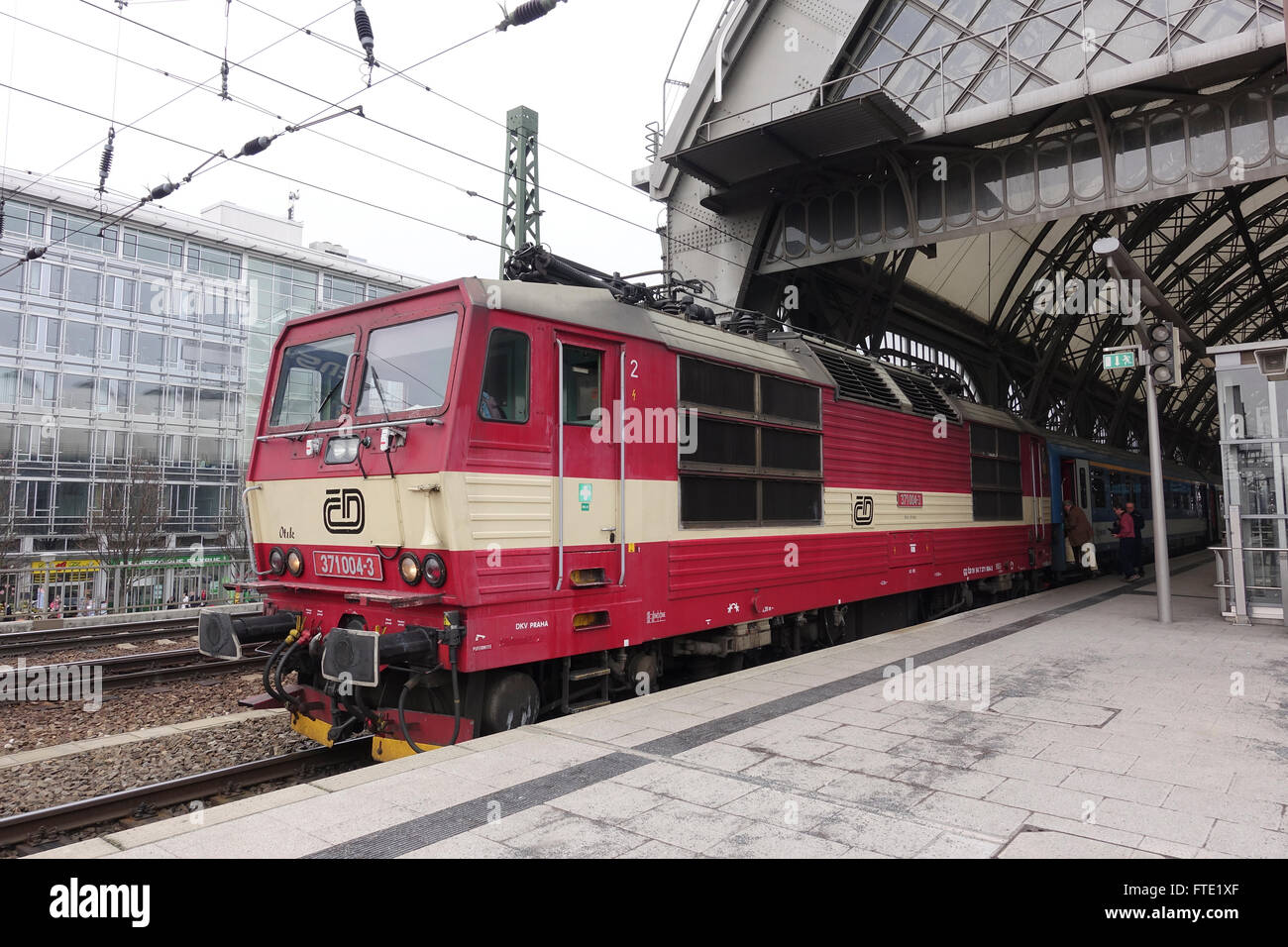 Tschechische Lokomotive 3710004-3 am Dresdner Bahnhof, Deutschland Stockfoto