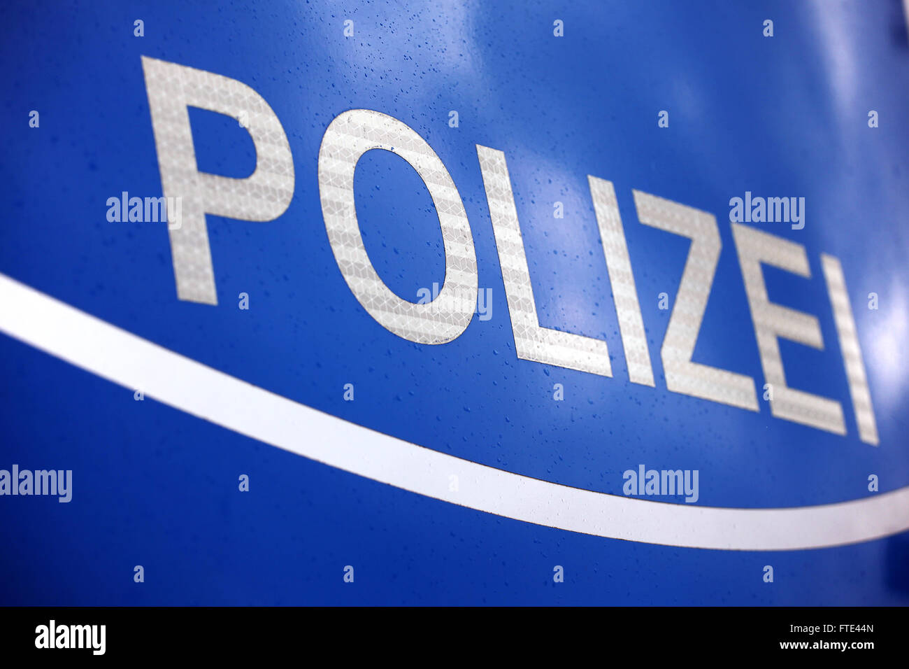 Fronthaube der deutschen Polizei-Auto Stockfoto