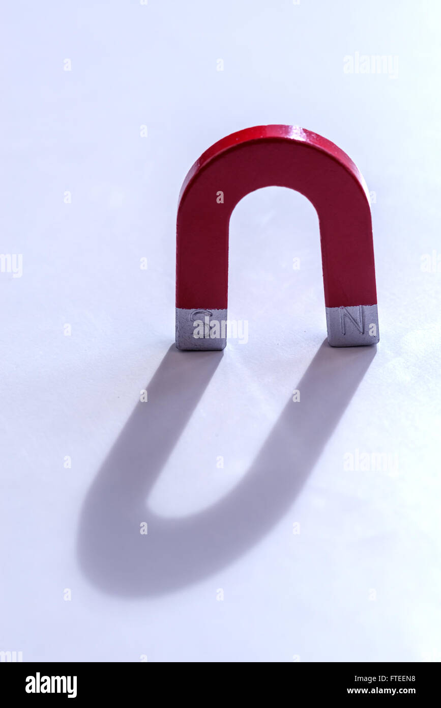 rote Magnet Konzept hautnah Stockfoto