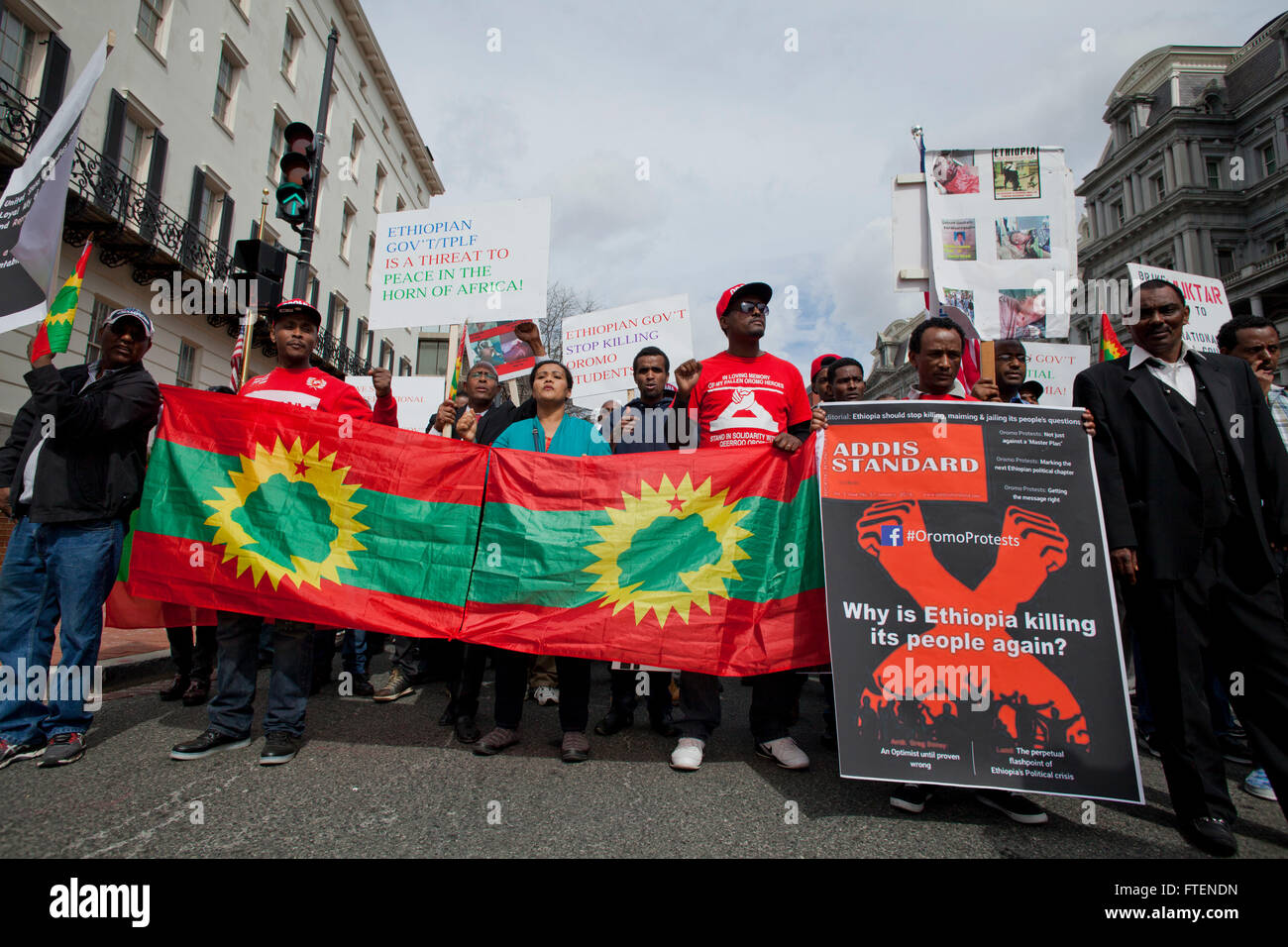 Freitag, 11. März 2016, Washington, DC USA: Protest gegen die äthiopische Regierung Völkermord und Krieg in Oromia, Äthiopien Stockfoto