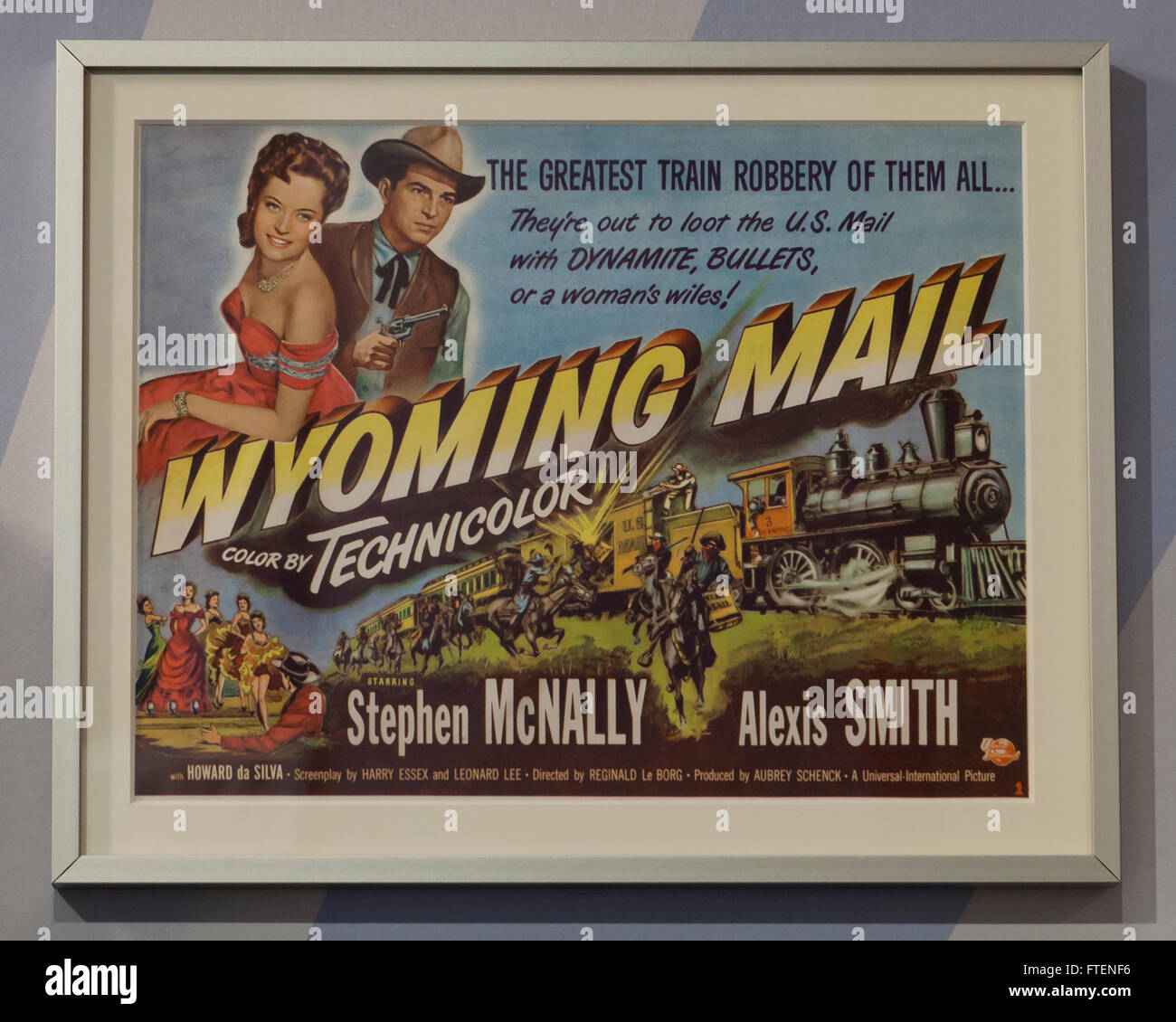 Vintage Wyoming Mail Filmplakat, ca. 1949 - USA Stockfoto