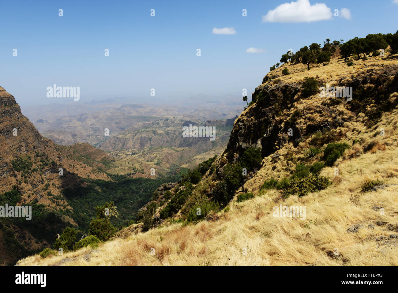 Dramatische Landschaften - Nationalpark Simien, Äthiopien. Stockfoto