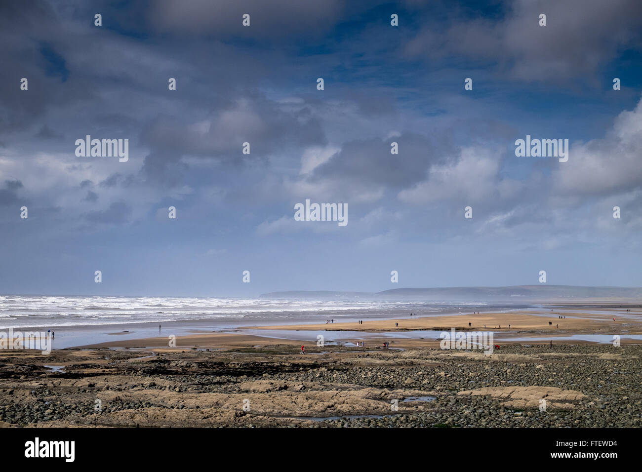 Der Strand von Westward Ho! in Devon, England, Vereinigtes Königreich Stockfoto