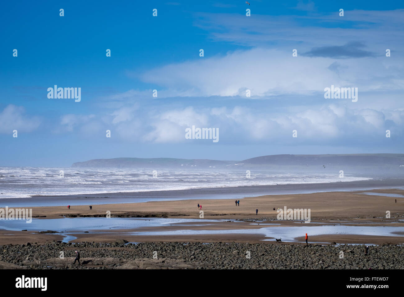 Der Strand von Westward Ho! in Devon, England, Vereinigtes Königreich Stockfoto