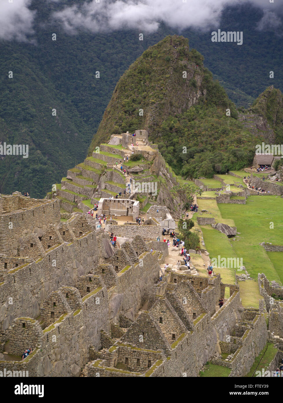 Panorama Blick auf Machu Picchu Stockfoto