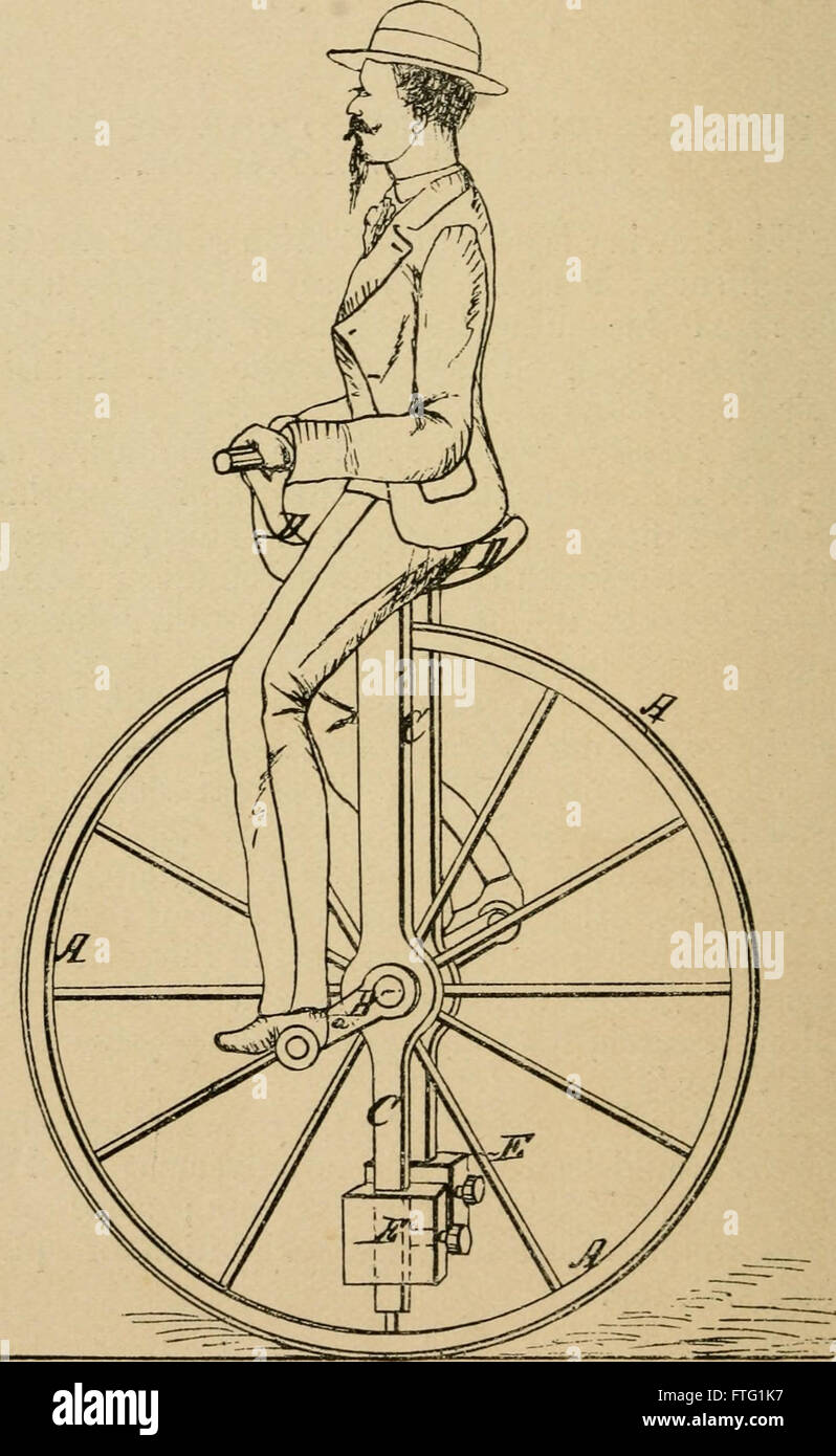 Rad-Kunst, Energie und Fortbewegung - eine Reihe von Bemerkungen über die Entwicklung von Fahrrädern, Dreirädern und Mann-Motor Wagen (1889) Stockfoto