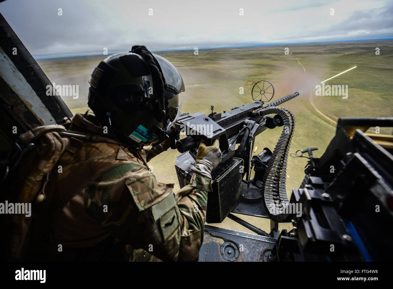 1 Yorkshire Regiment (1 York) Battlegroup Durchführung live feuern während der Übung Prairie Blitz. Stockfoto