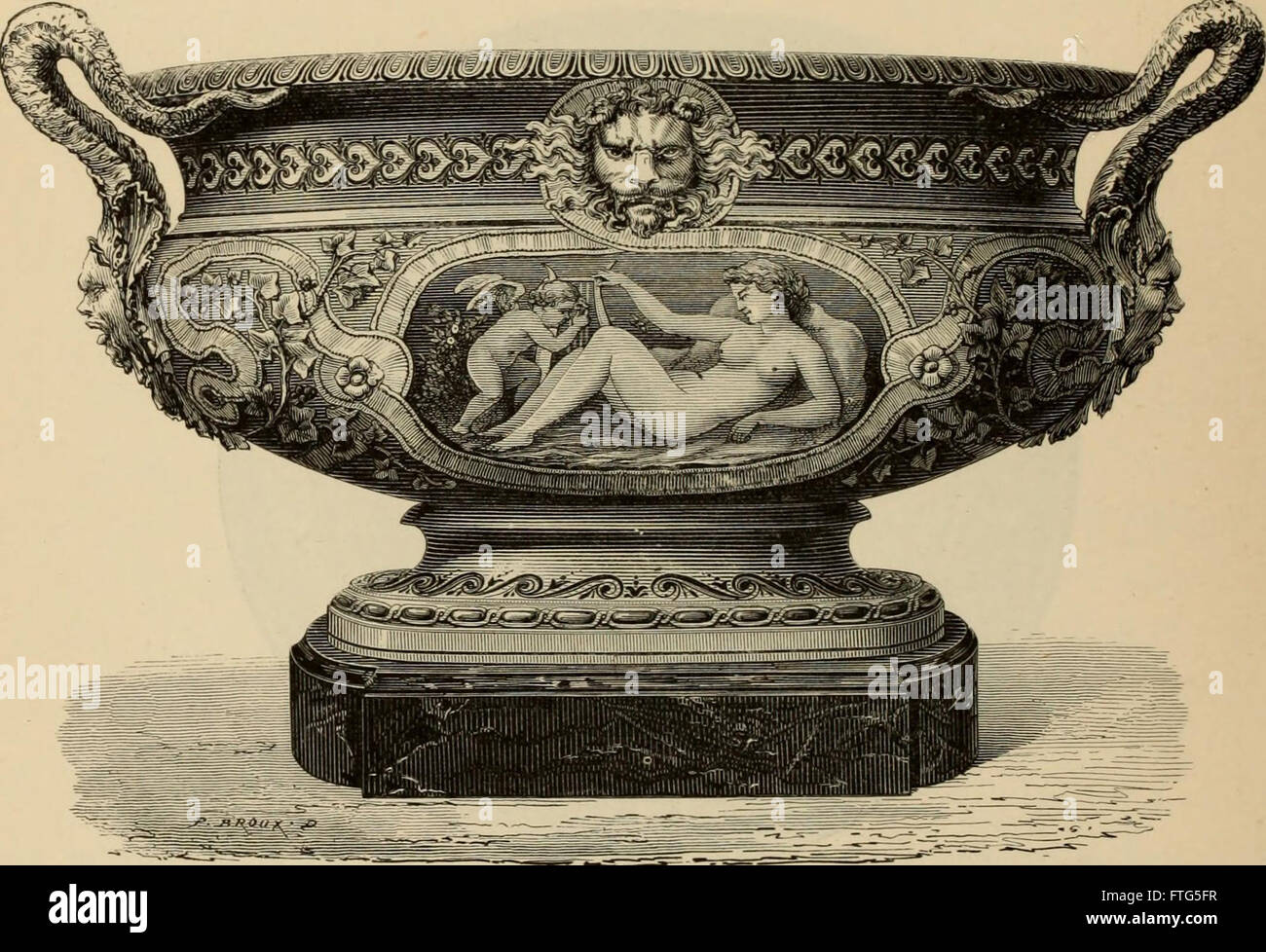 Diese 1875 erschienene Publikation zeigt Beispiele für den Haushaltsgeschmack in Design und Dekoration und veranschaulicht die populären Trends in der Ästhetik des Hauses der Zeit. Stockfoto