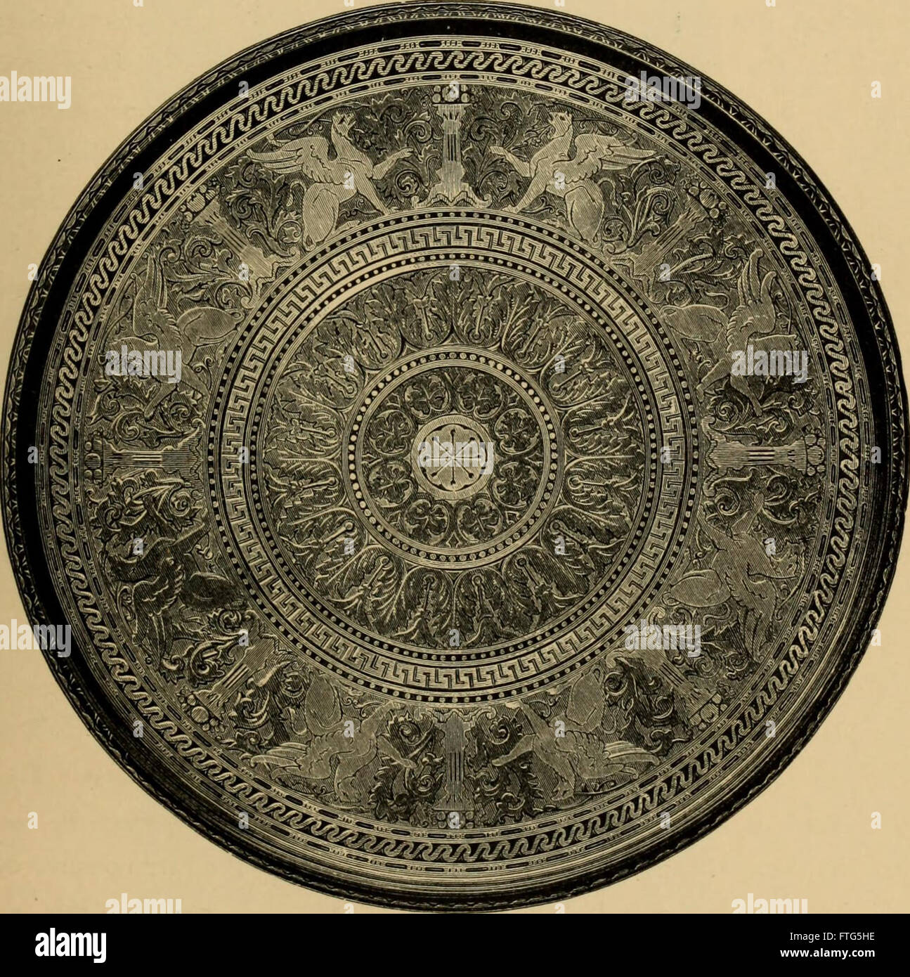 „Examples of Household Taste“ (1875) bietet einen Einblick in die Vorlieben der Innenarchitektur und den Wohnstil des späten 19. Jahrhunderts und bietet Beispiele für Möbel, Dekor und Wohnorganisation, die zeitgenössische Geschmäcke widerspiegeln. Stockfoto