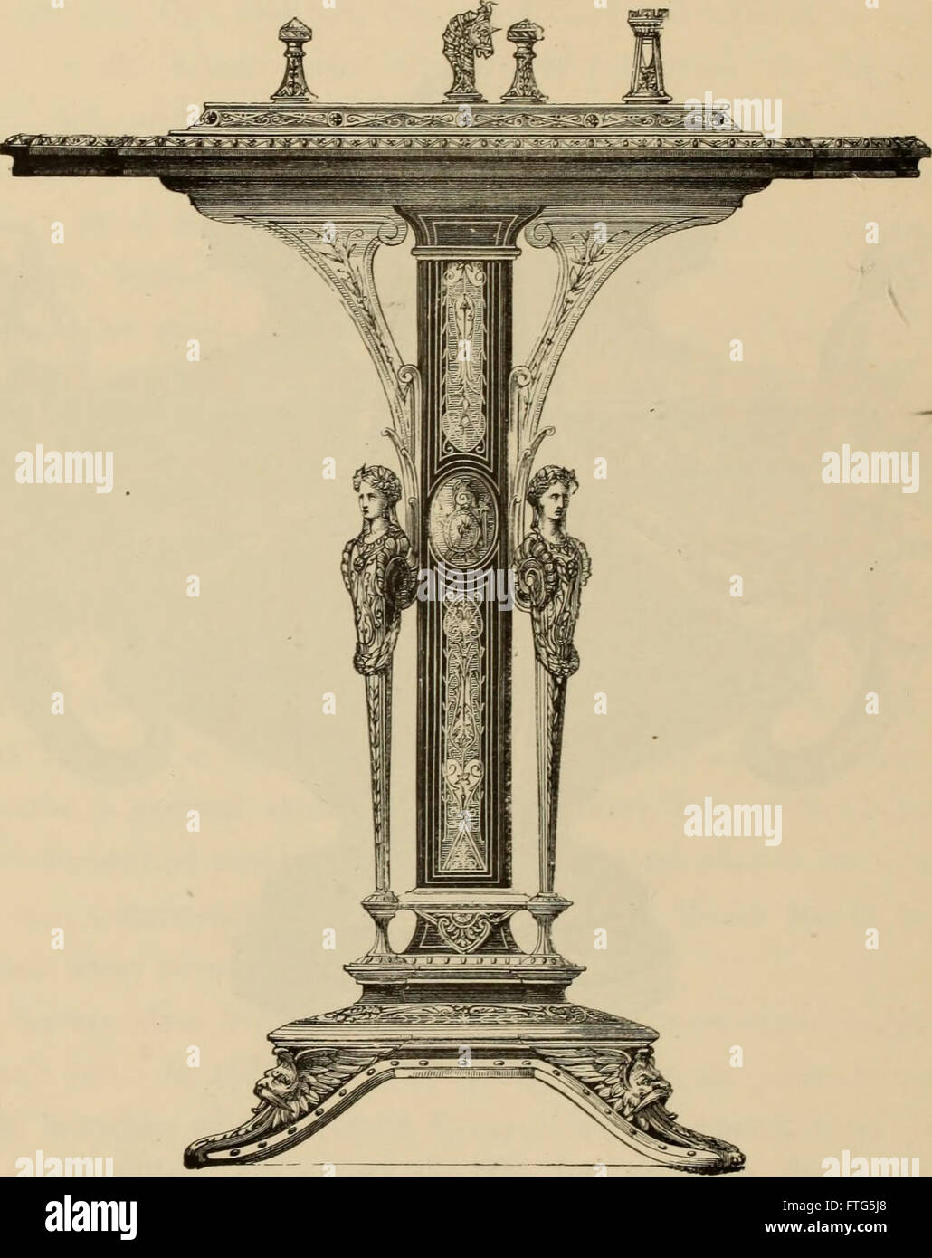 Ein 1875 erschienener Leitfaden zur Innenarchitektur, der Beispiele für geschmackvolle Wohndekoration und Möbelanordnung für Wohnräume im späten 19. Jahrhundert bietet. Stockfoto