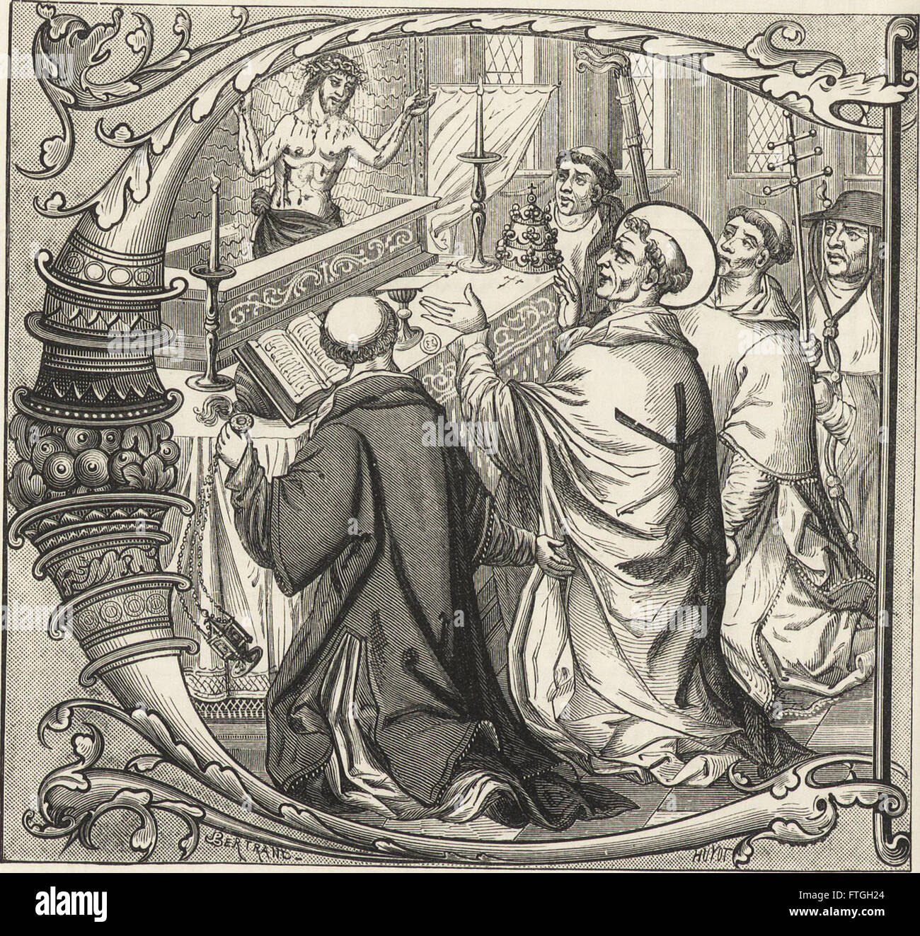 Diese Arbeit aus dem Jahr 1870 erforscht die Schnittstelle von militärischem und religiösem Leben im Mittelalter und in der Renaissance und untersucht die Rolle von Rittern, Geistlichen und Herrschern bei der Gestaltung der Gesellschaft in diesen Zeiträumen. Stockfoto