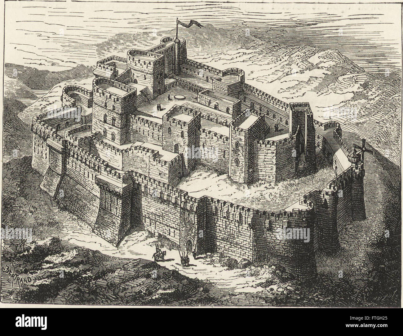 Dieses Werk aus dem Jahr 1870 erforscht das miteinander verflochtene militärische und religiöse Leben im Mittelalter und der Renaissance und beschreibt die Rolle von Rittern, Geistlichen und der Kirche bei der Gestaltung der mittelalterlichen Gesellschaft. Stockfoto