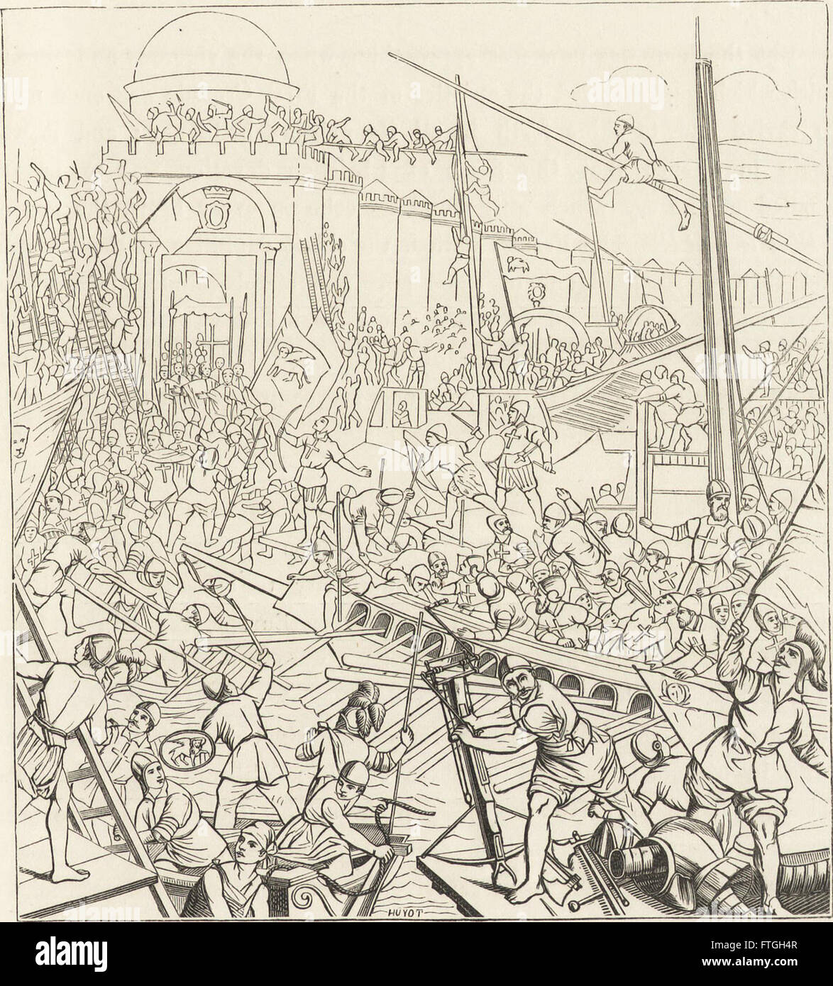 Diese Arbeit von 1870 untersucht die Verflechtung von militärischem und religiösem Leben im Mittelalter und der Renaissance und konzentriert sich auf die Rolle von Rittern, Geistlichen und militärischen Ordnungen bei der Gestaltung von Gesellschaft und Krieg. Stockfoto