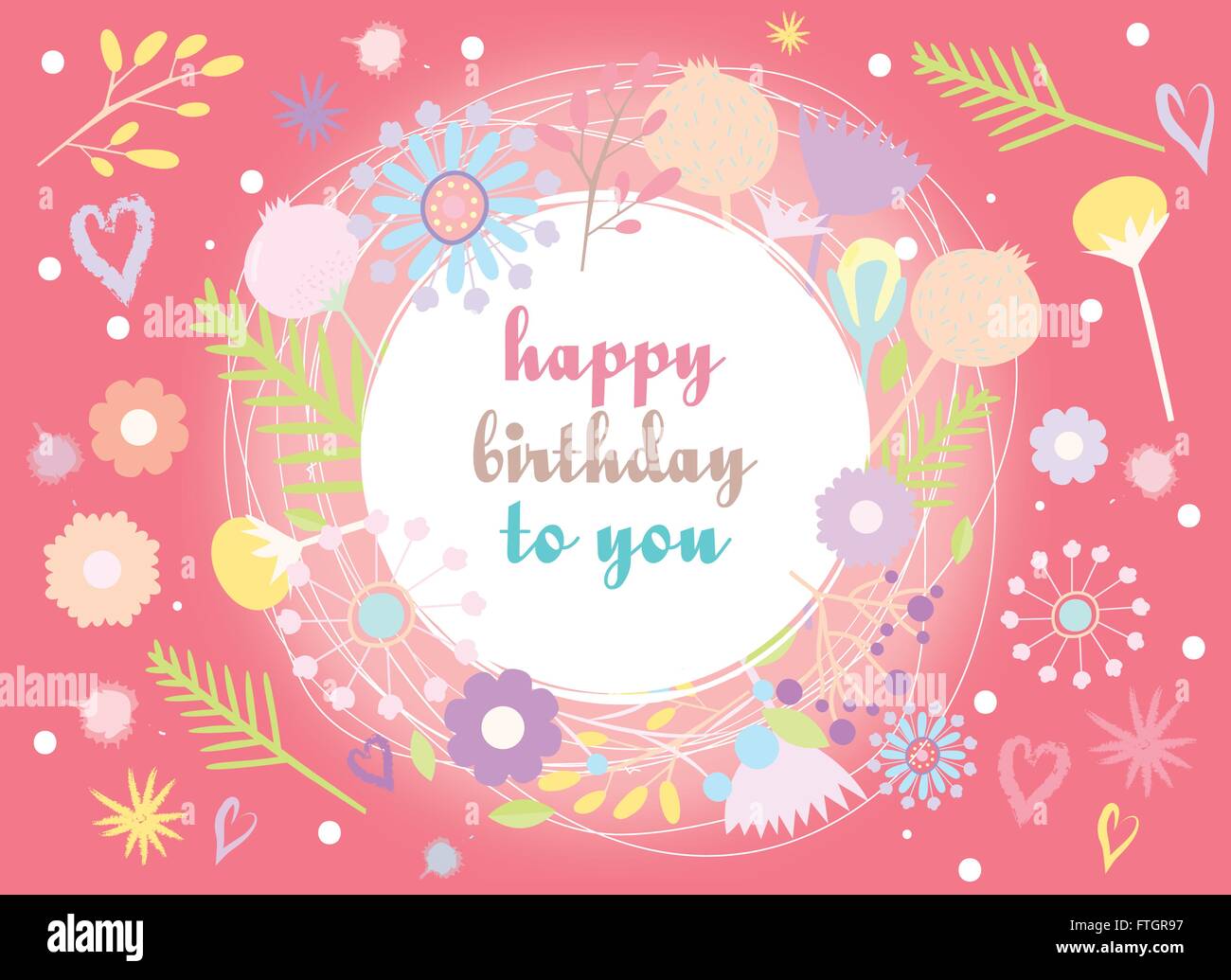 Alles Gute zum Geburtstag. Netter GrußKarte. VektorIllustration Stock