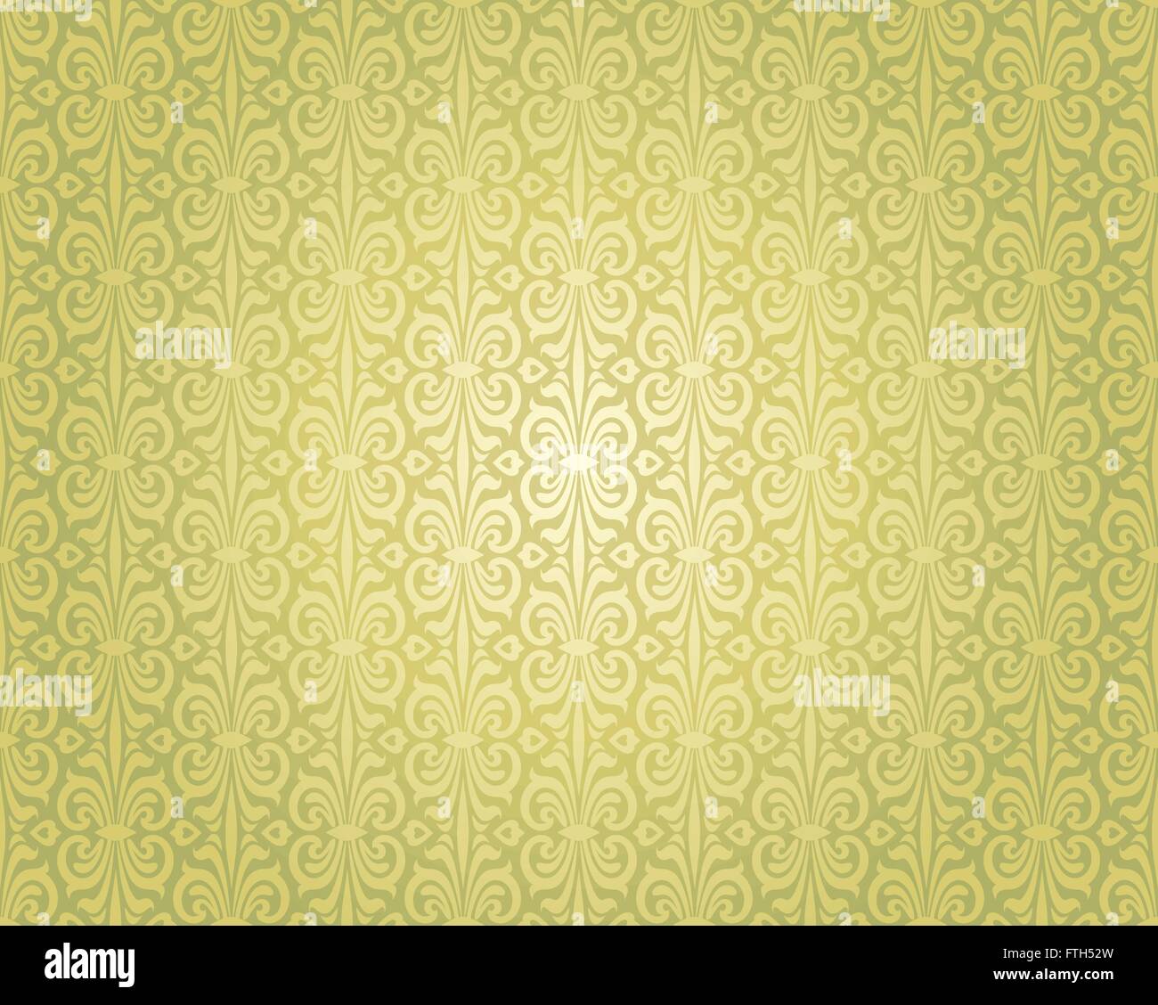 Grüne Vintage Tapete sich wiederholenden Hintergrund-Design-pattern Stock Vektor