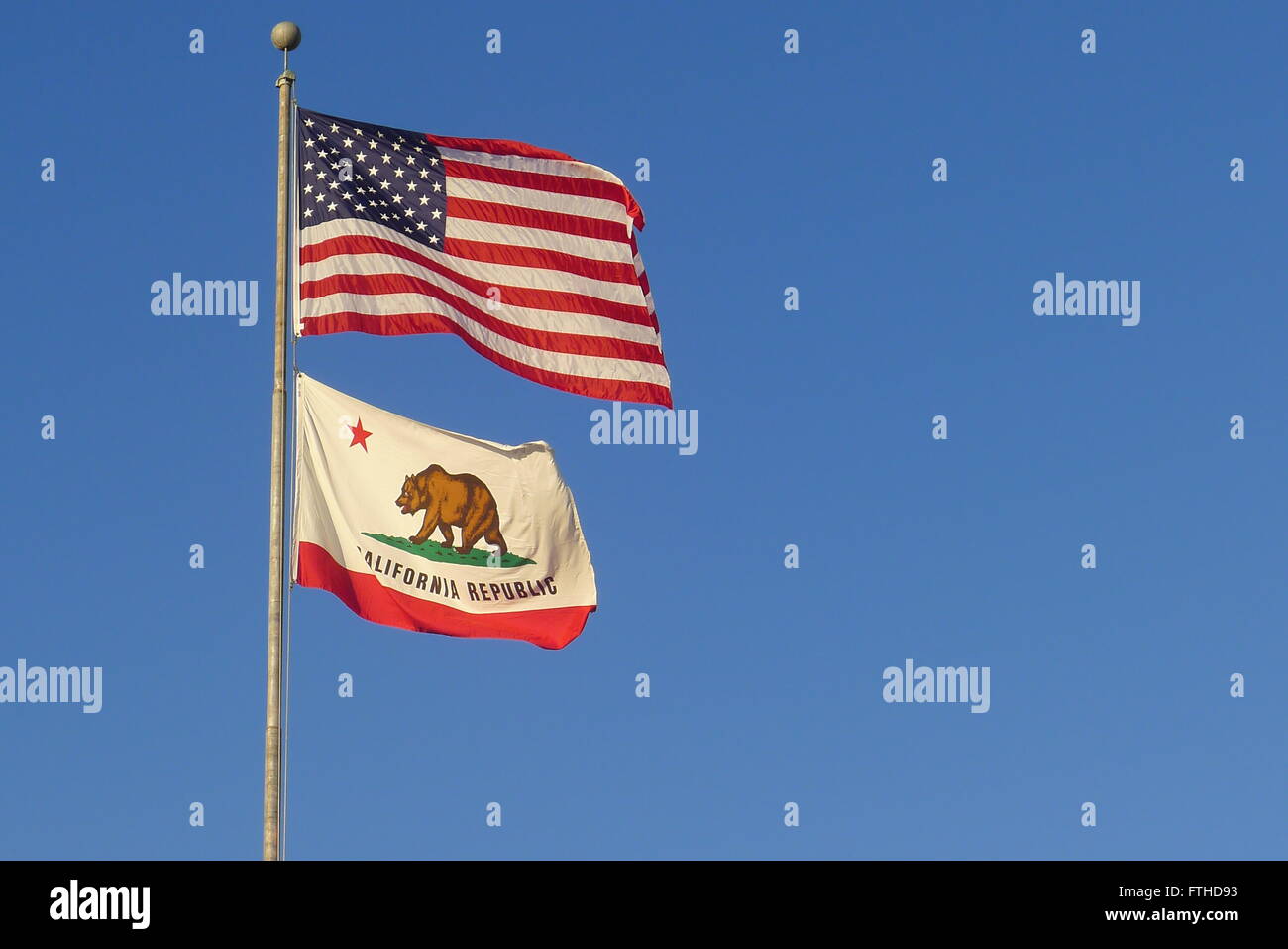 USA Flagge, Kalifornien Bear Flag Stockfoto
