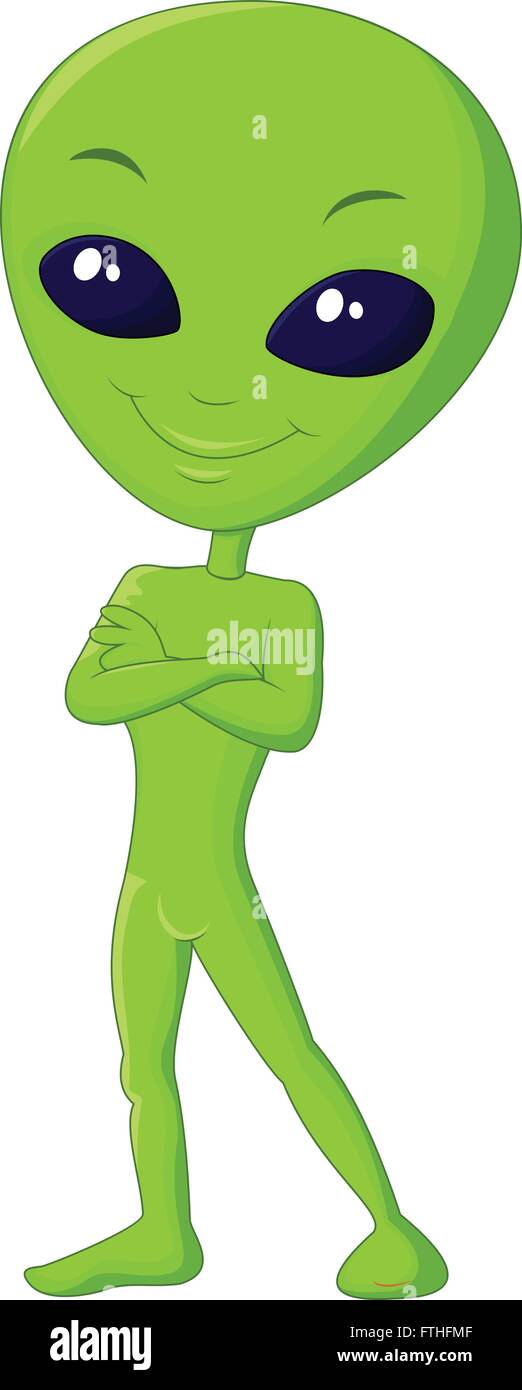 Susse Grune Alien Cartoon Stock Vektorgrafik Alamy