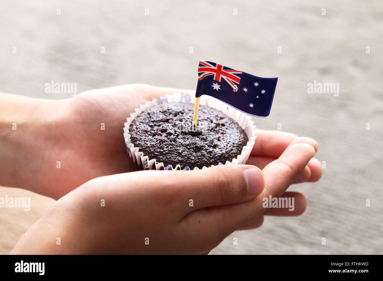 Australische Flagge auf Schokoladentörtchen Stockfoto