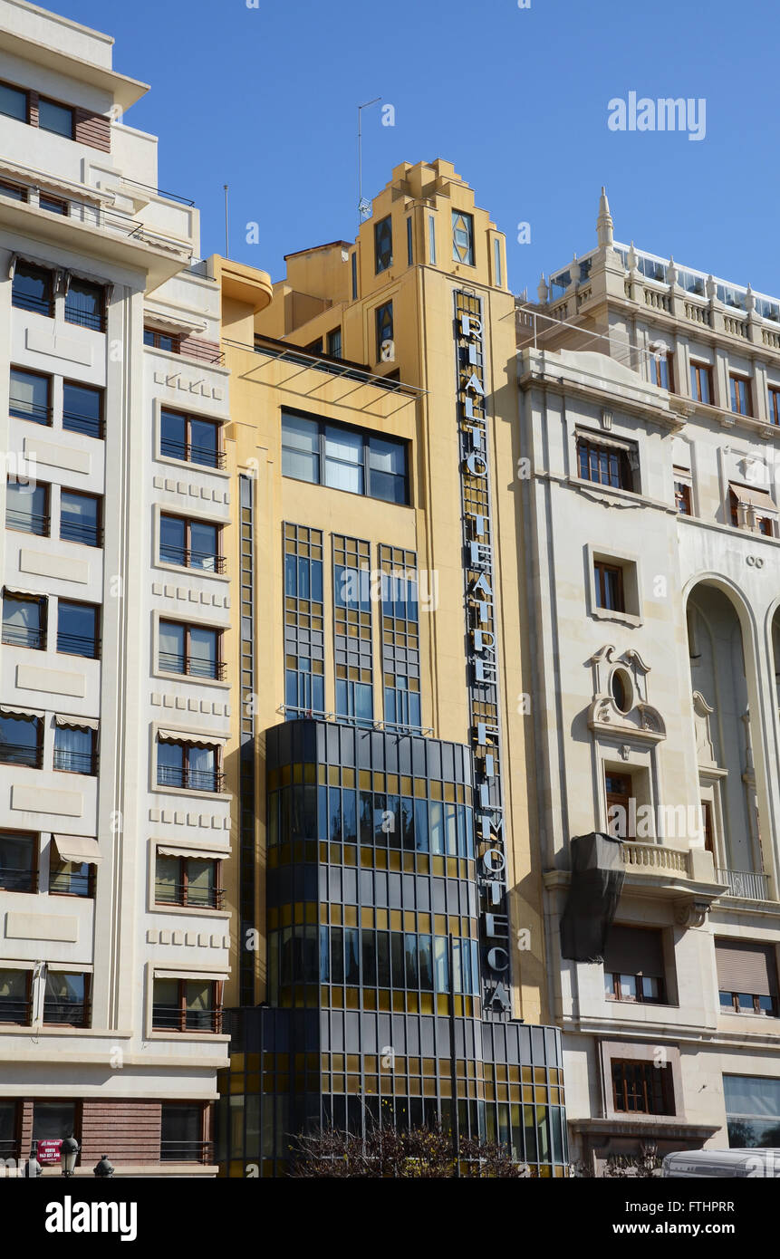 Rialto Theatre, "Placa de l'Ajuntament", Valencia, Spanien Stockfoto