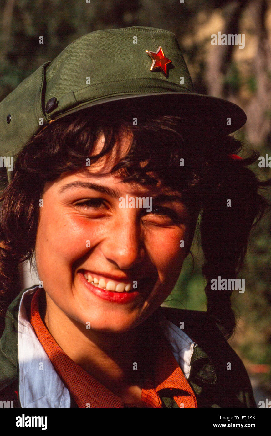 Frauen Soldaten, Durres, Albanien, 1990. Stockfoto