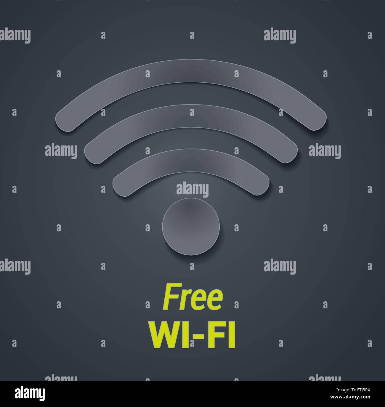 Wi-Fi-Symbol-Vektor-Illustration. Kostenlose wi-Fi Hotspot Symbol als dunklem Papier ausgeschnitten. Vektor Stock Vektor