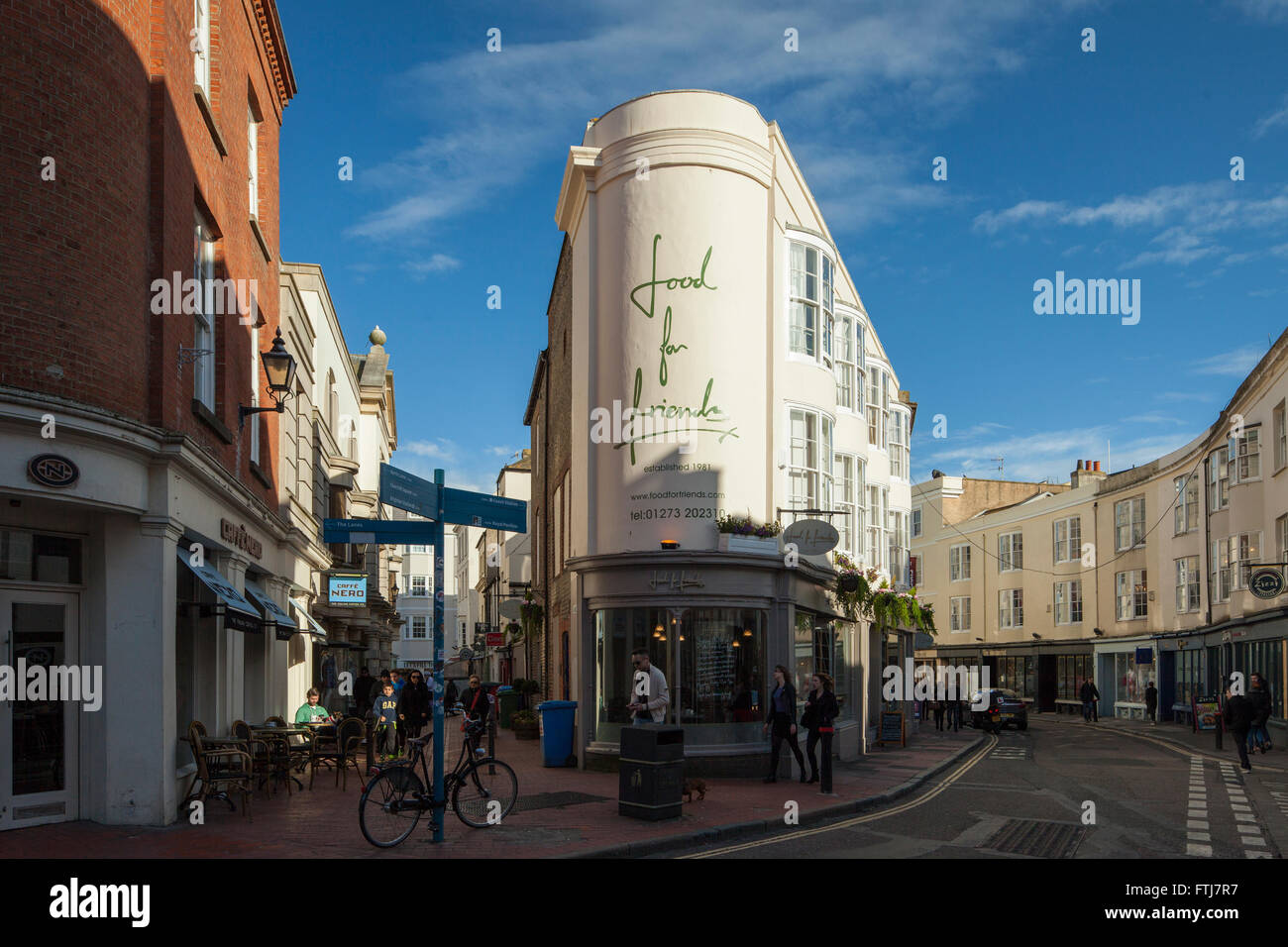 Sonnigen Nachmittag in den Gassen, Brighton, UK. Stockfoto