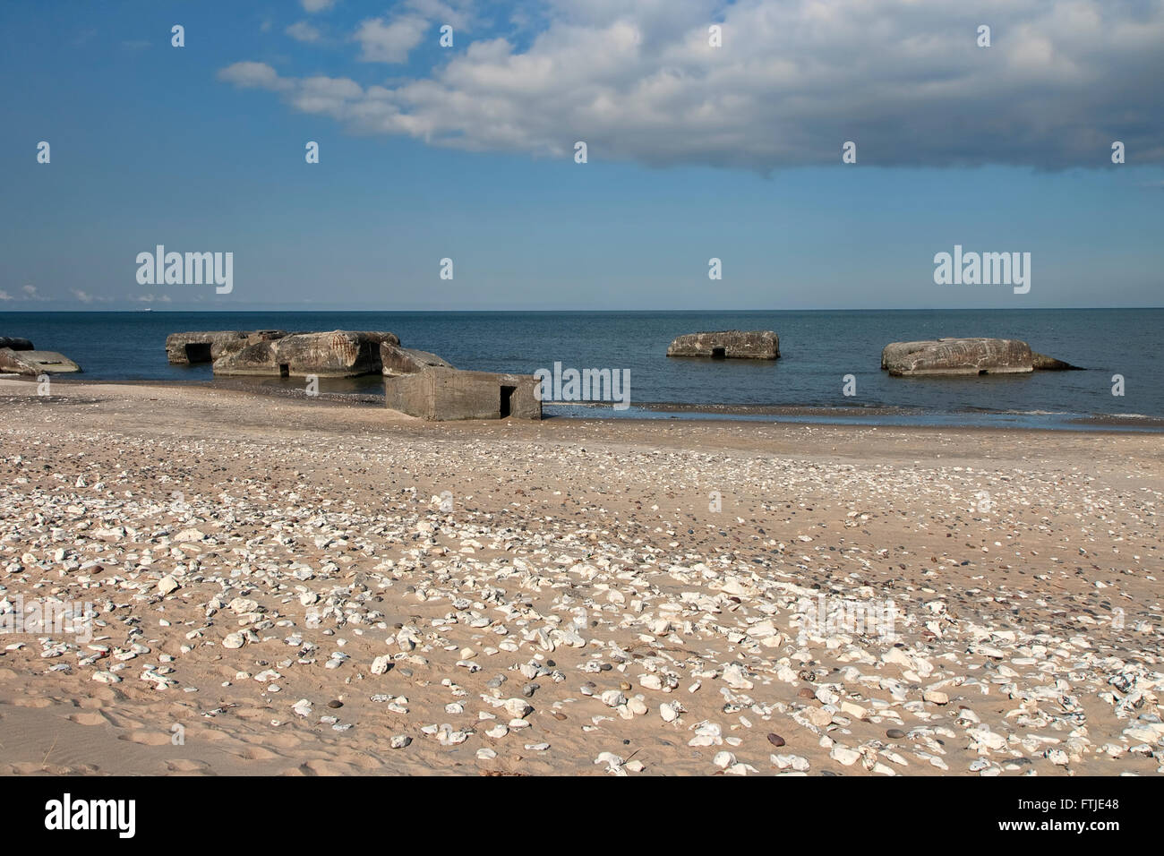 Zweiten Weltkrieg Bunker am Strand nördlich von Hanstholm, Dänemark Stockfoto