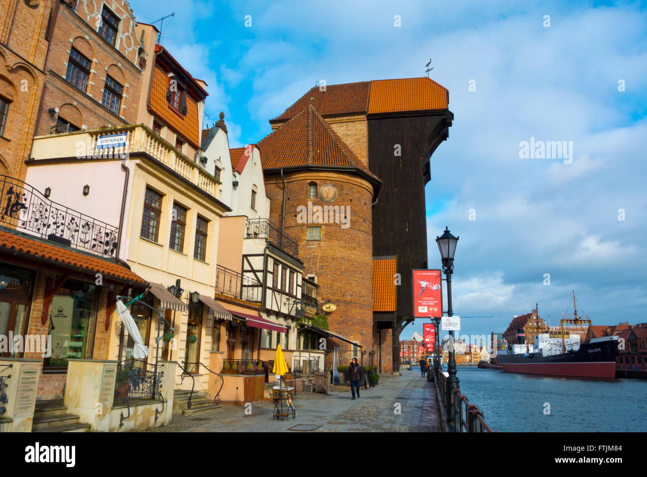 Dlugie Pobrzeze, Uferpromenade, Glowne Miasto, Main Stadt, Danzig, Pommern, Polen Stockfoto
