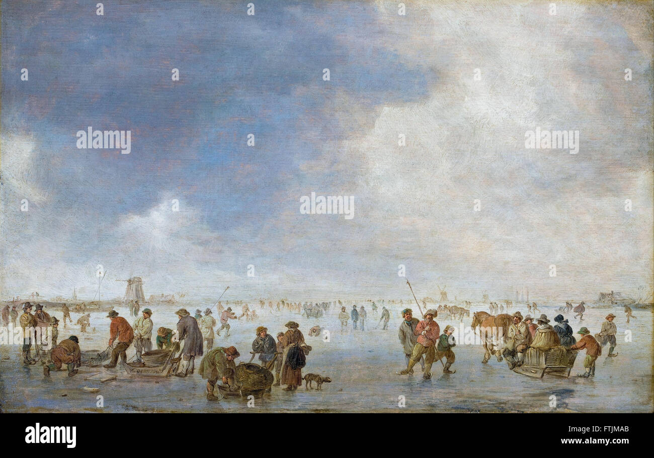 Jan van Goyen - Winter-Szene auf dem Eis - Hallwyl Museum Stockfoto