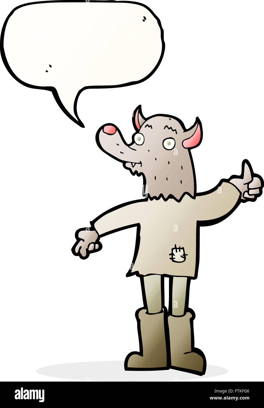 Karikatur lustige Werwolf mit Sprechblase Alamy