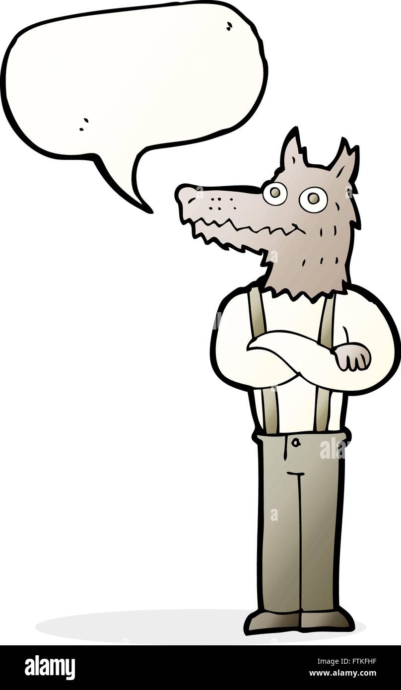 Karikatur lustige Werwolf mit Sprechblase Alamy
