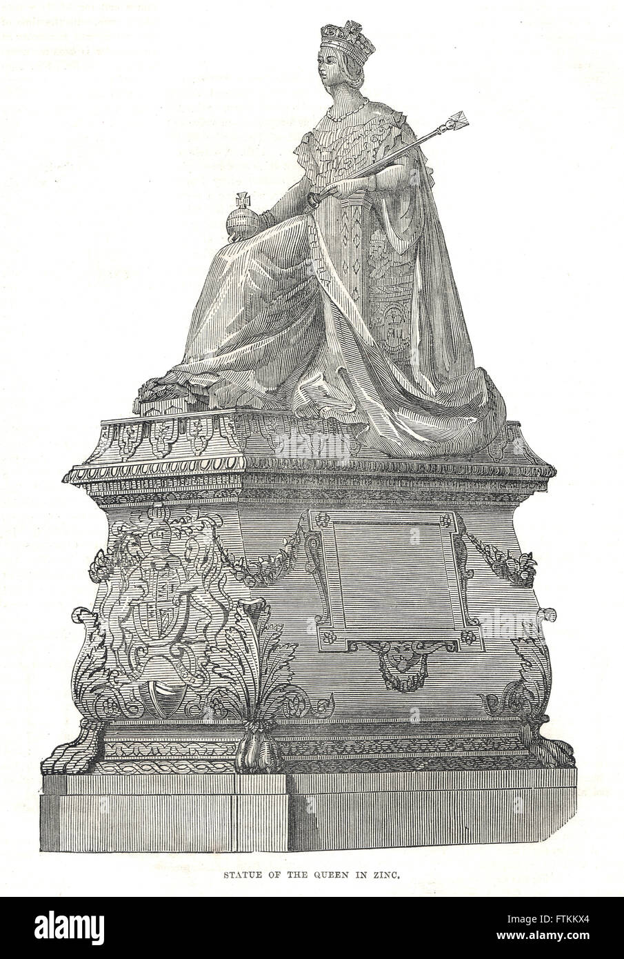 Statue der Königin Victoria in Zink bei der Weltausstellung 1851 Stockfoto