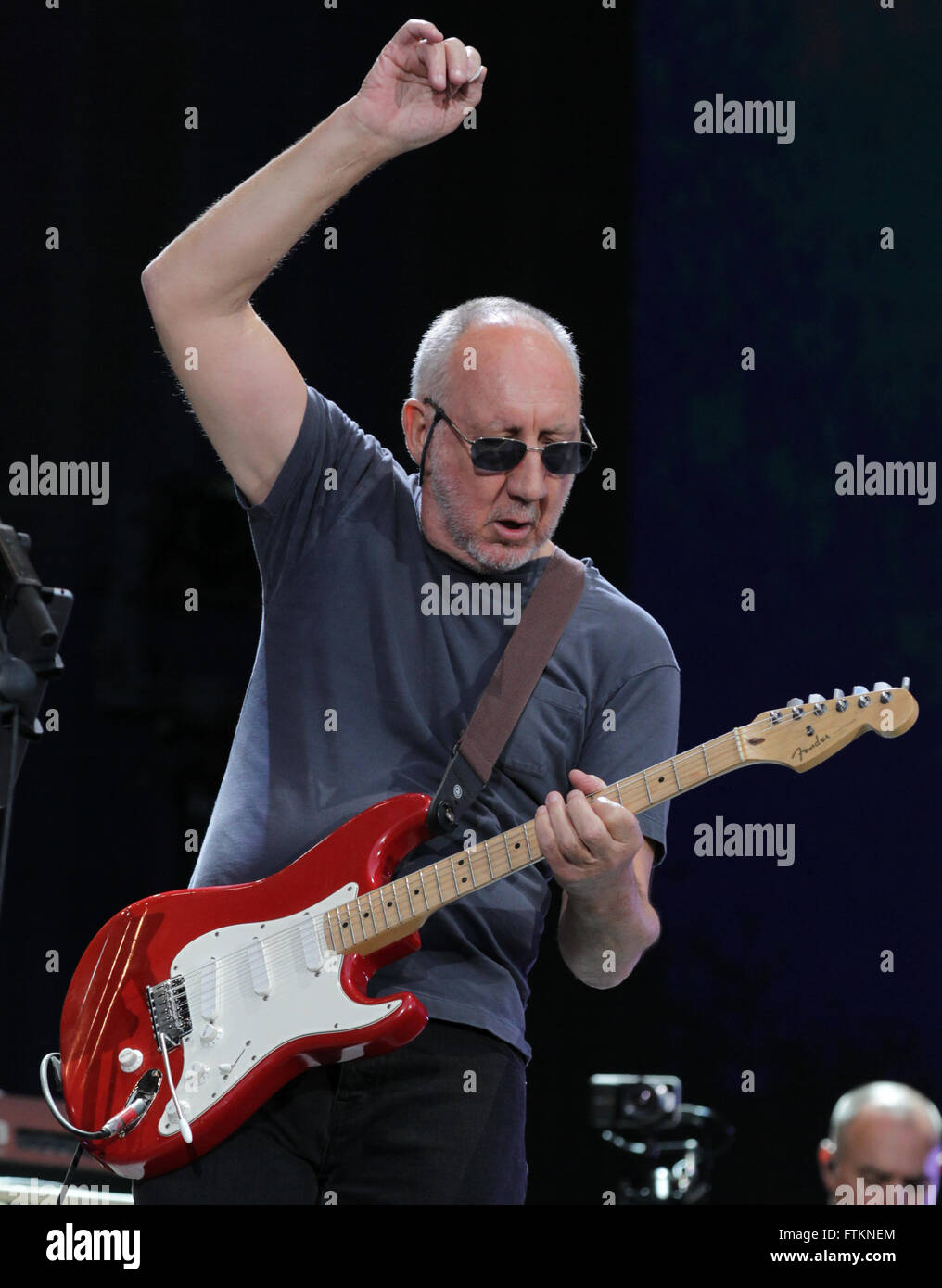 LONDON, UK, 26. Juni 2015: Pete Townshend von The Who auf der Bühne beim British Summer Time-Konzert, Hyde Park in London Stockfoto