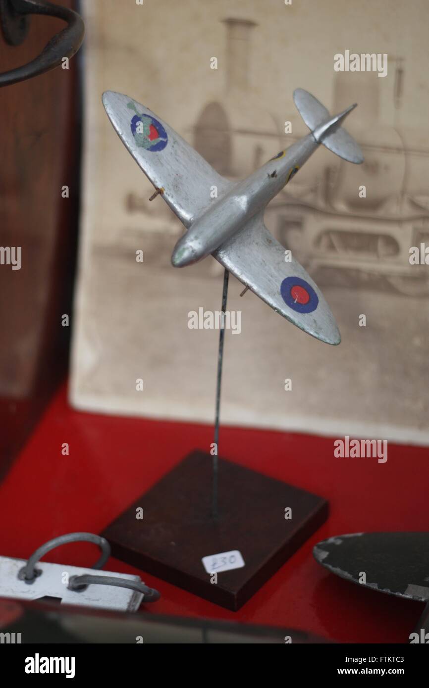Vintage WW2-Modell einer Spitfire Stockfoto