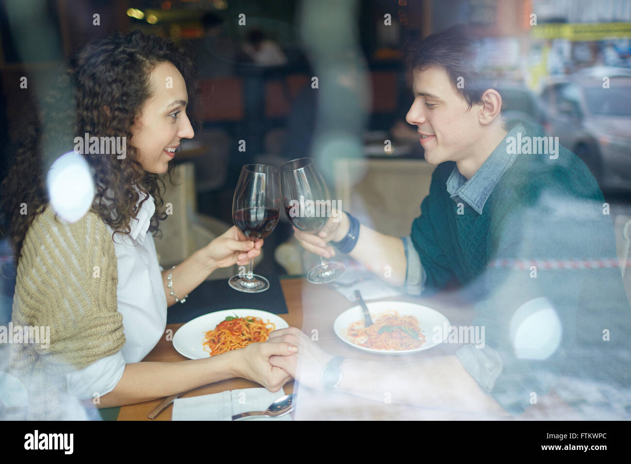 Verbringen Zeit im restaurant Stockfoto