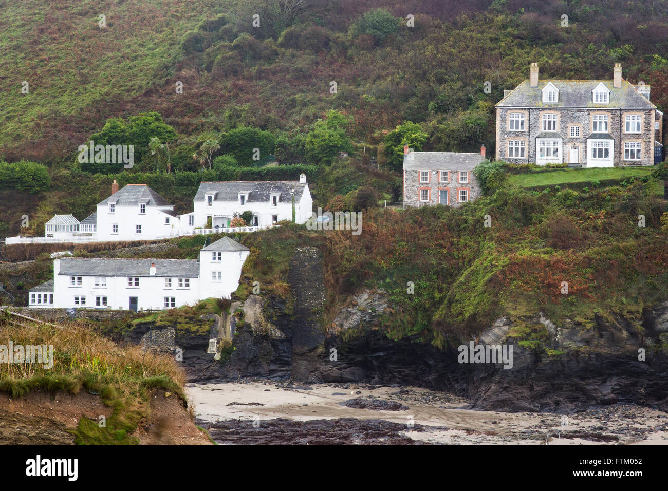 Ferienhäuser in Port Isaac Stockfoto