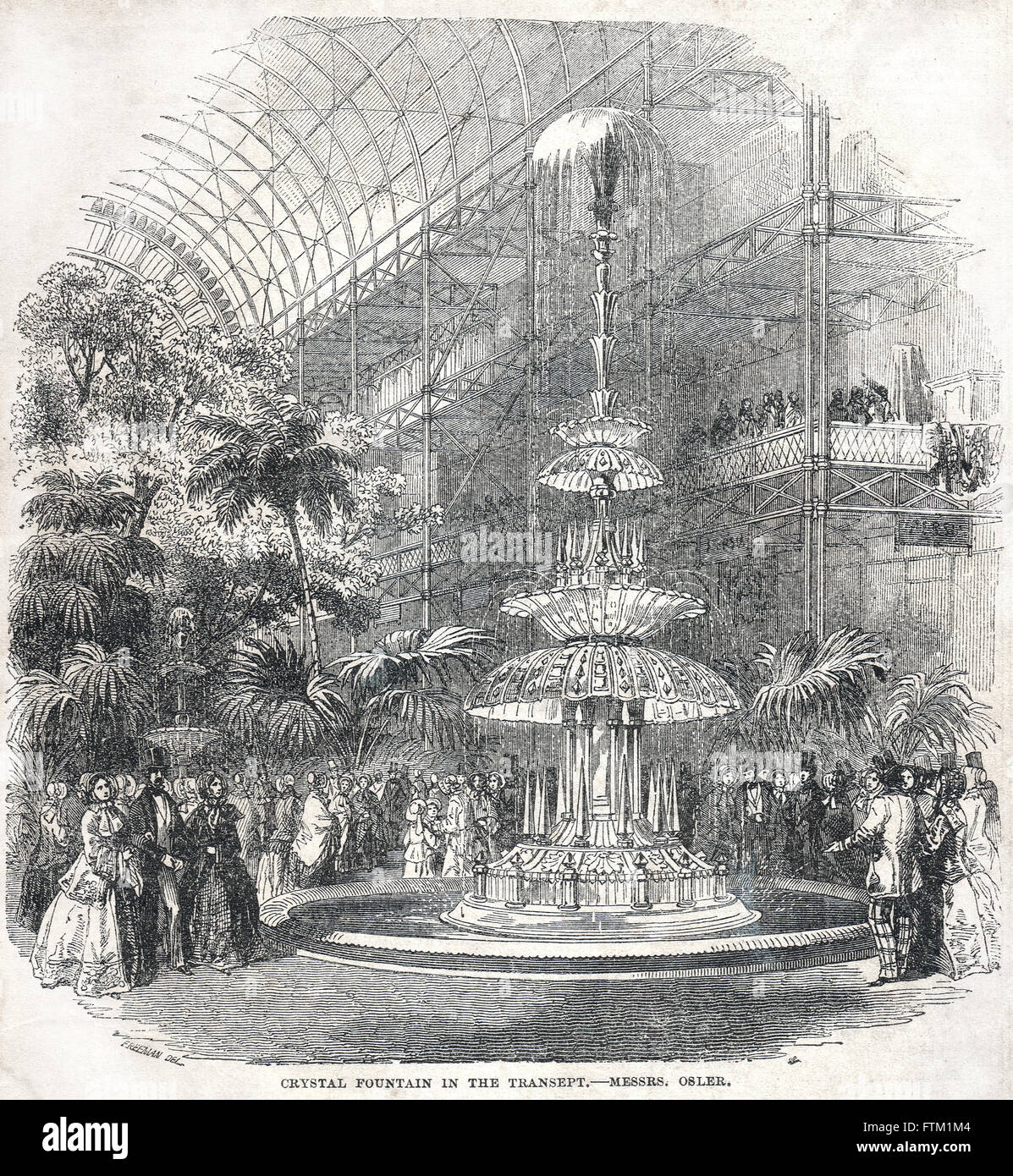 Die Crystal Fountain von Follett Osler, die Great Exhibition von 1851 Stockfoto