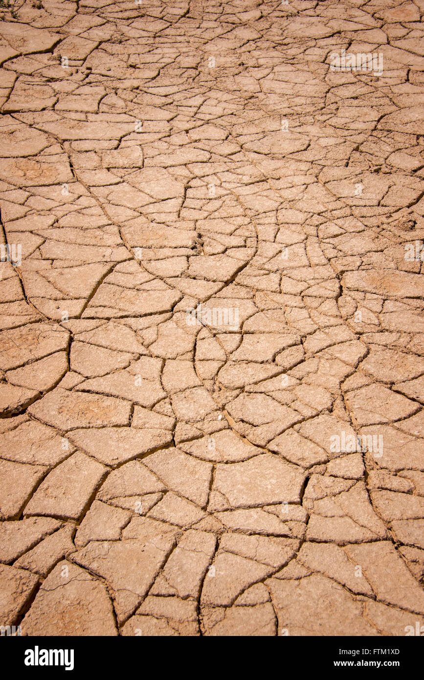 Trockene rissige Erde Hintergrund, Ton Wüste Textur Stockfoto
